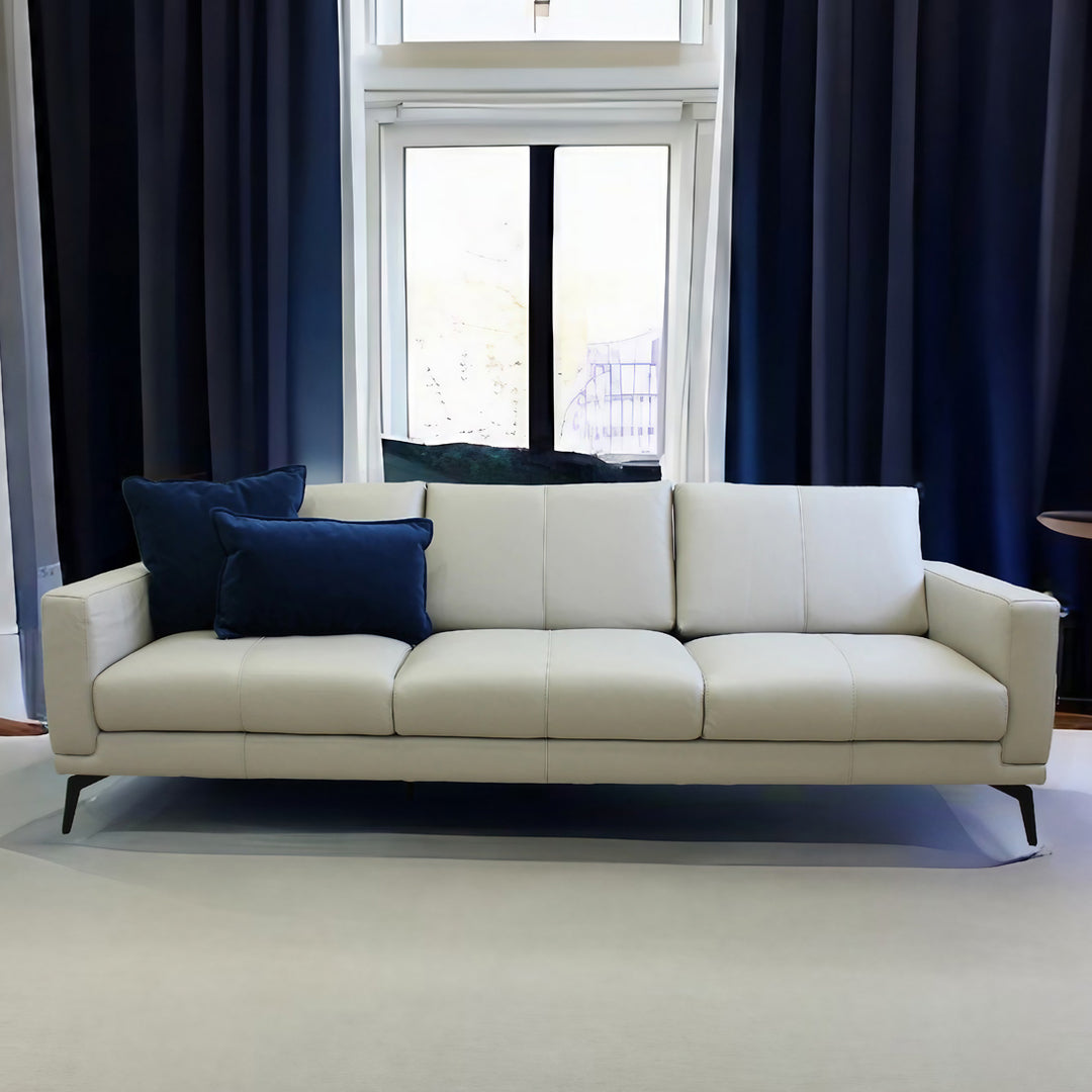 Sofá largo Wessex piel. Muebles Italianos