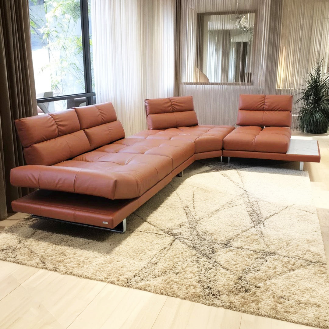 Sala Roma Natuzzi Izquierdo Piel Coñac