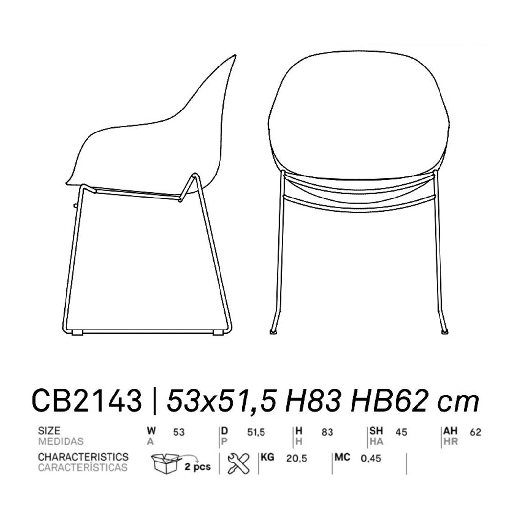 Silla de comedor Academy sustentable de patín. Muebles Italianos
