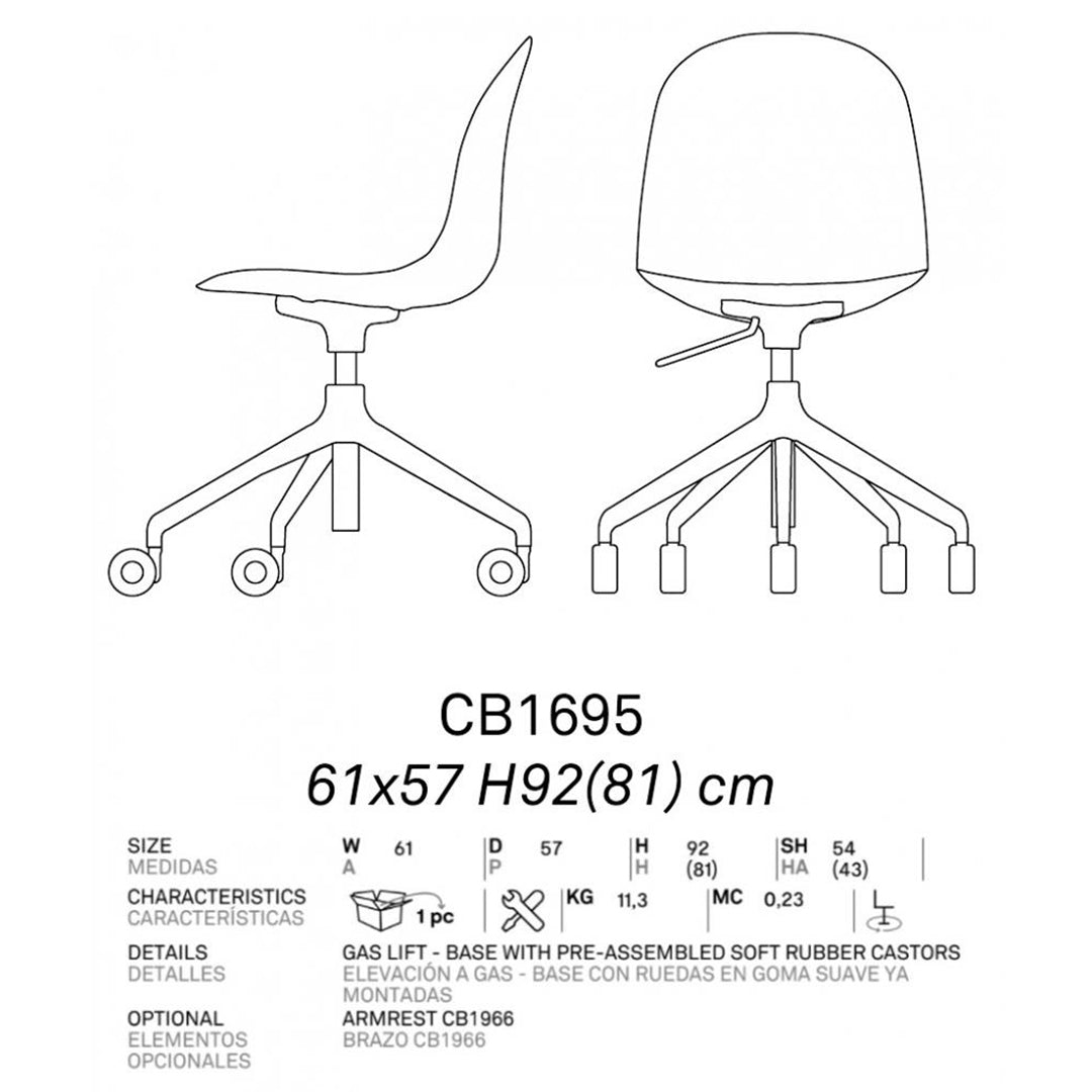Silla Sustentable Academy para Oficina. Muebles Italianos