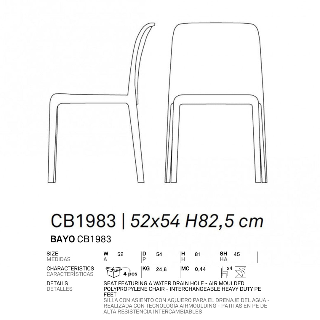 Silla Italiana sustentable Bayo
