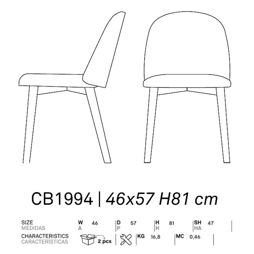 Silla de diseño italiano Tuka en base de madera