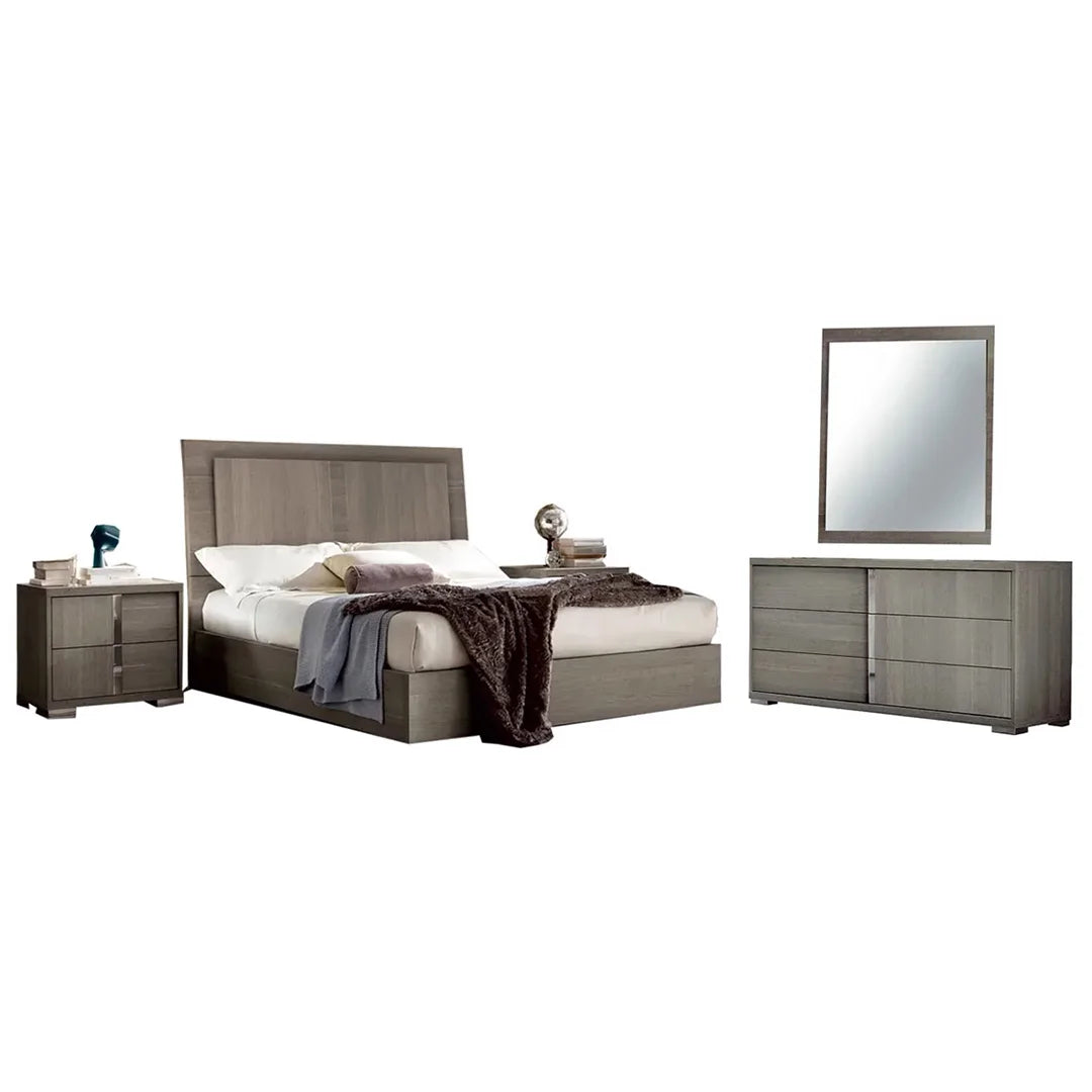 Recámara completa elegante Tivoli Queen Size. Muebles Italianos