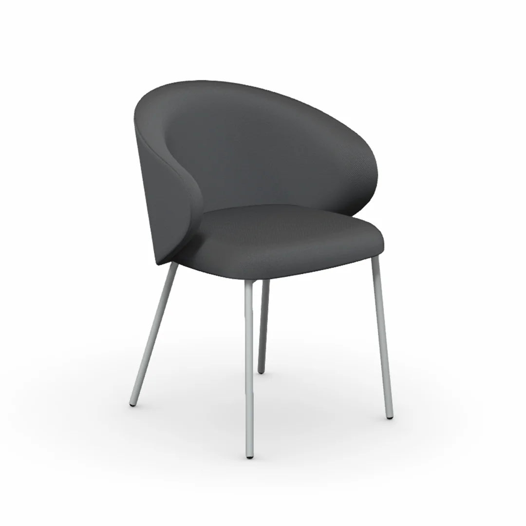 Silla Italiana Tuka con base de metal y tela. Muebles Italianos variant