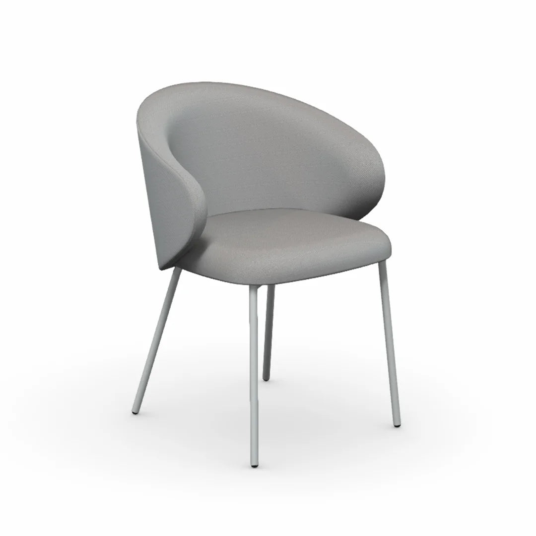 Silla Italiana Tuka con base de metal y tela. Muebles Italianos variant