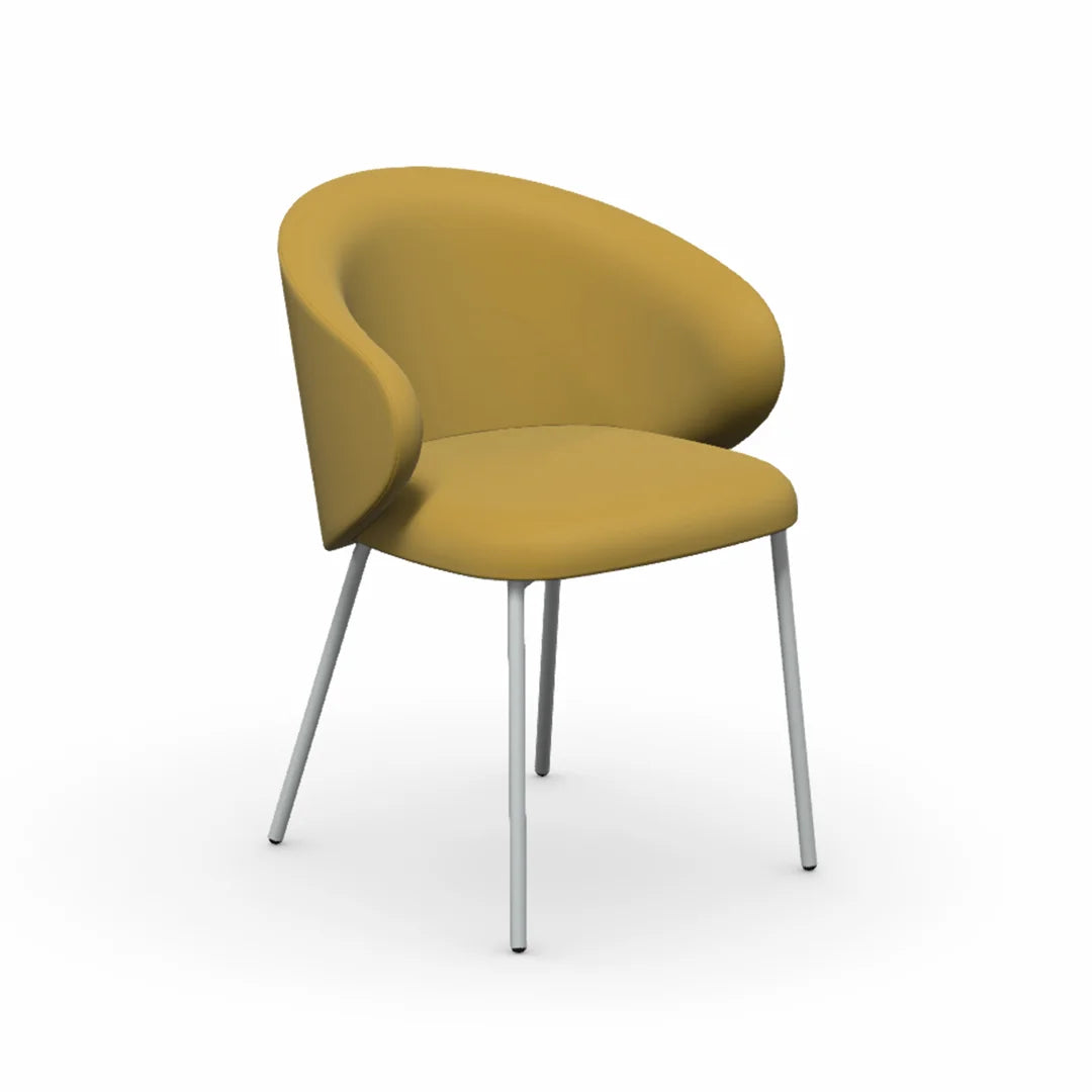 Silla Italiana Tuka con base de metal y terciopelo. Muebles Italianos variant