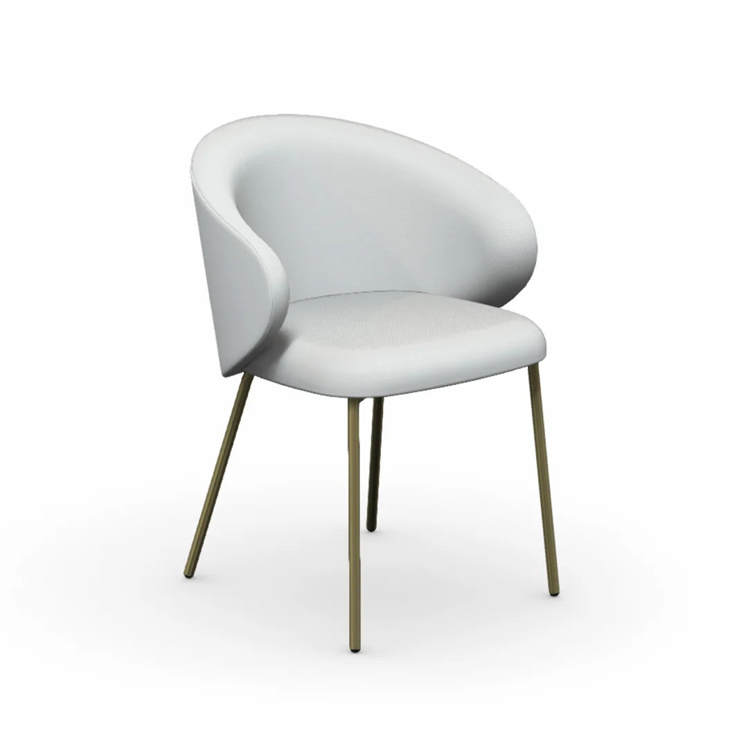 Silla Italiana Tuka con base de metal y tela. Muebles Italianos variant