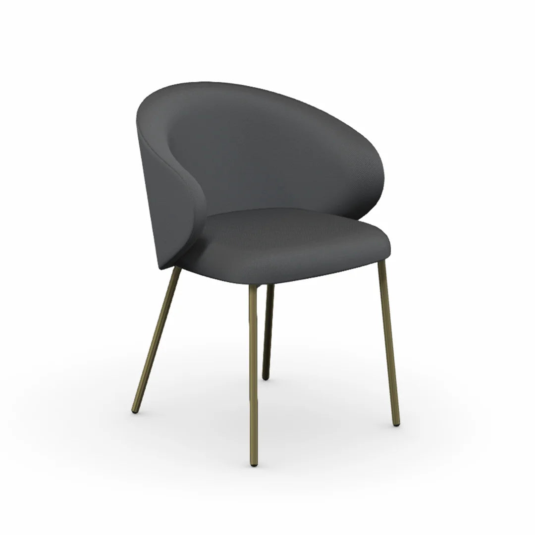 Silla Italiana Tuka con base de metal y tela. Muebles Italianos variant