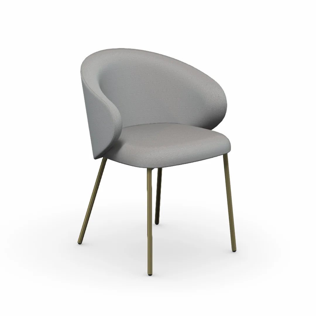 Silla Italiana Tuka con base de metal y tela. Muebles Italianos variant