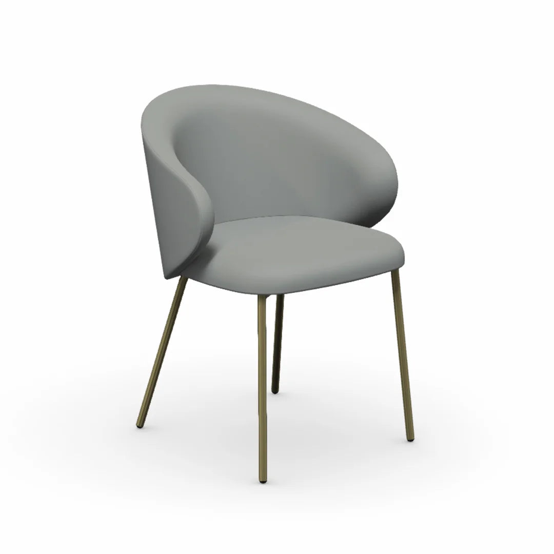 Silla Italiana Tuka con base de metal y terciopelo. Muebles Italianos variant