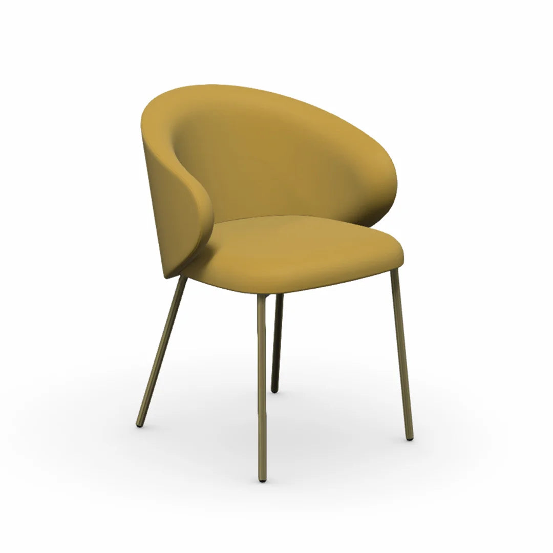 Silla Italiana Tuka con base de metal y terciopelo. Muebles Italianos variant