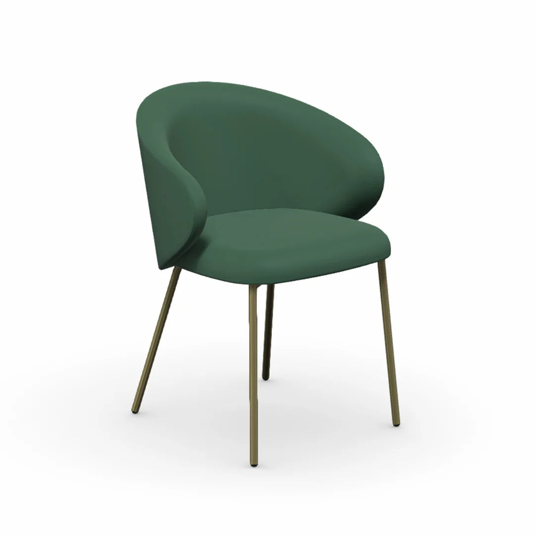 Silla Italiana Tuka con base de metal y terciopelo. Muebles Italianos variant