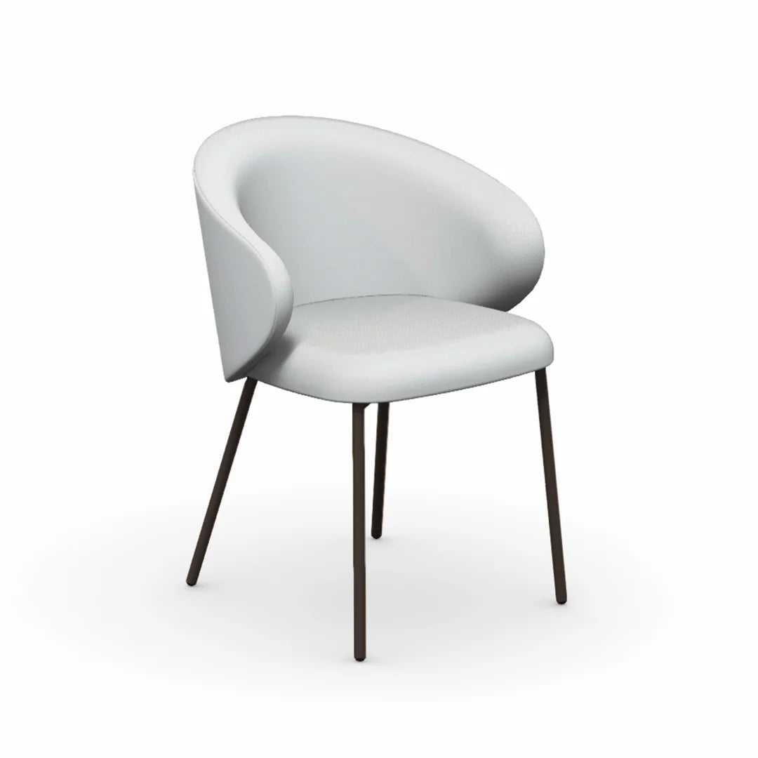 Silla Italiana Tuka con base de metal y tela. Muebles Italianos variant