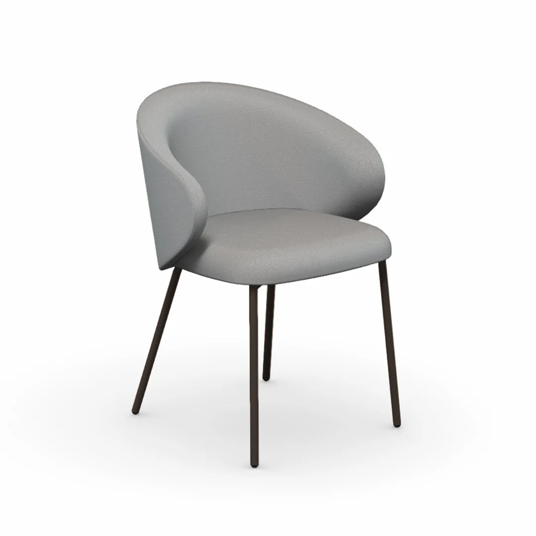 Silla Italiana Tuka con base de metal y tela. Muebles Italianos variant