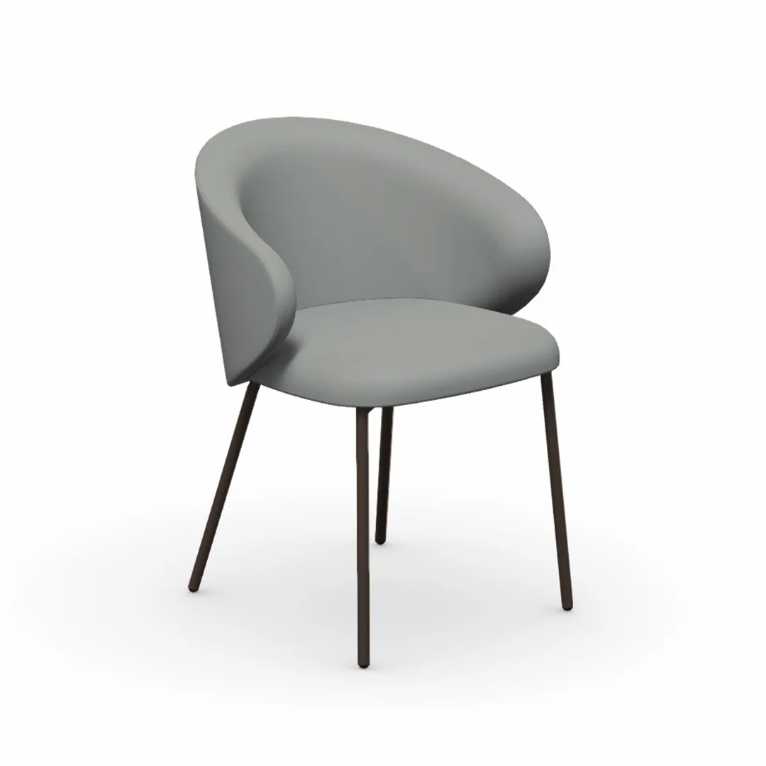 Silla Italiana Tuka con base de metal y terciopelo. Muebles Italianos variant