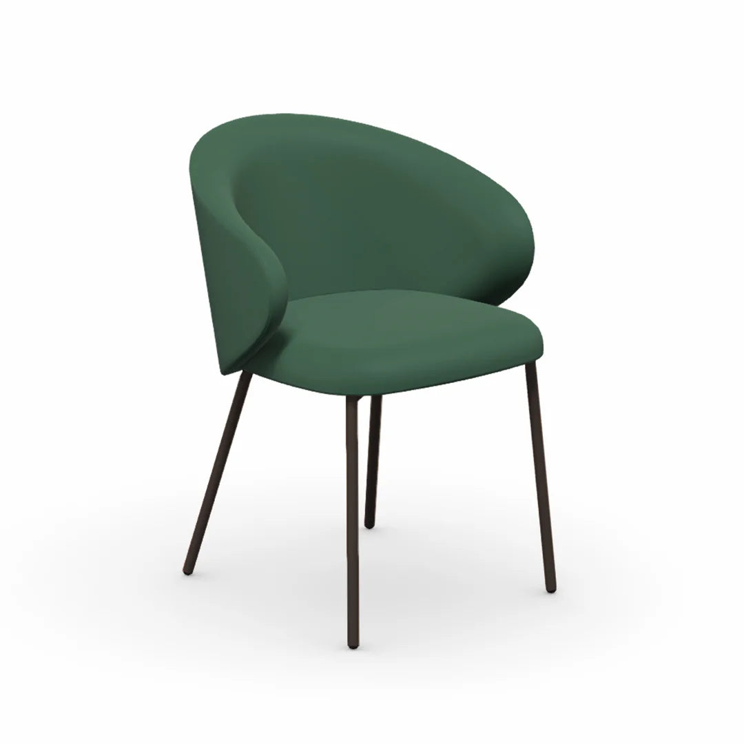 Silla Italiana Tuka con base de metal y terciopelo. Muebles Italianos variant