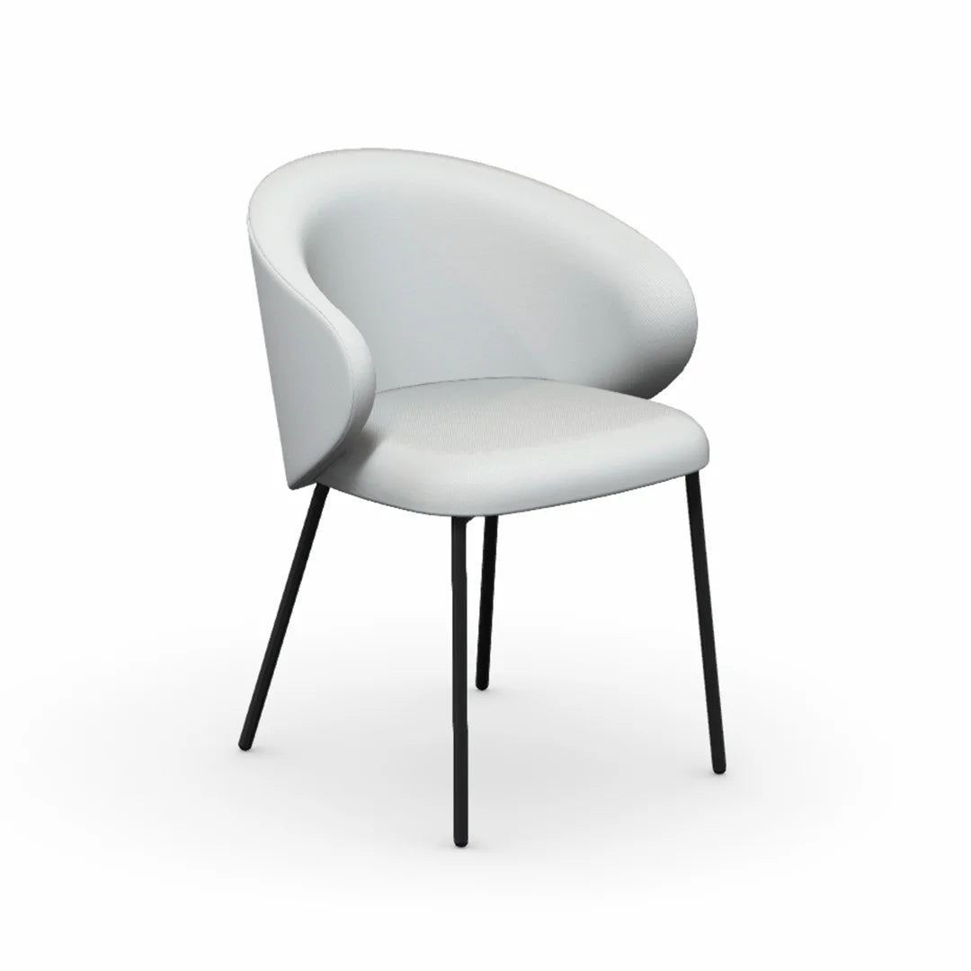 Silla Italiana Tuka con base de metal y tela. Muebles Italianos variant
