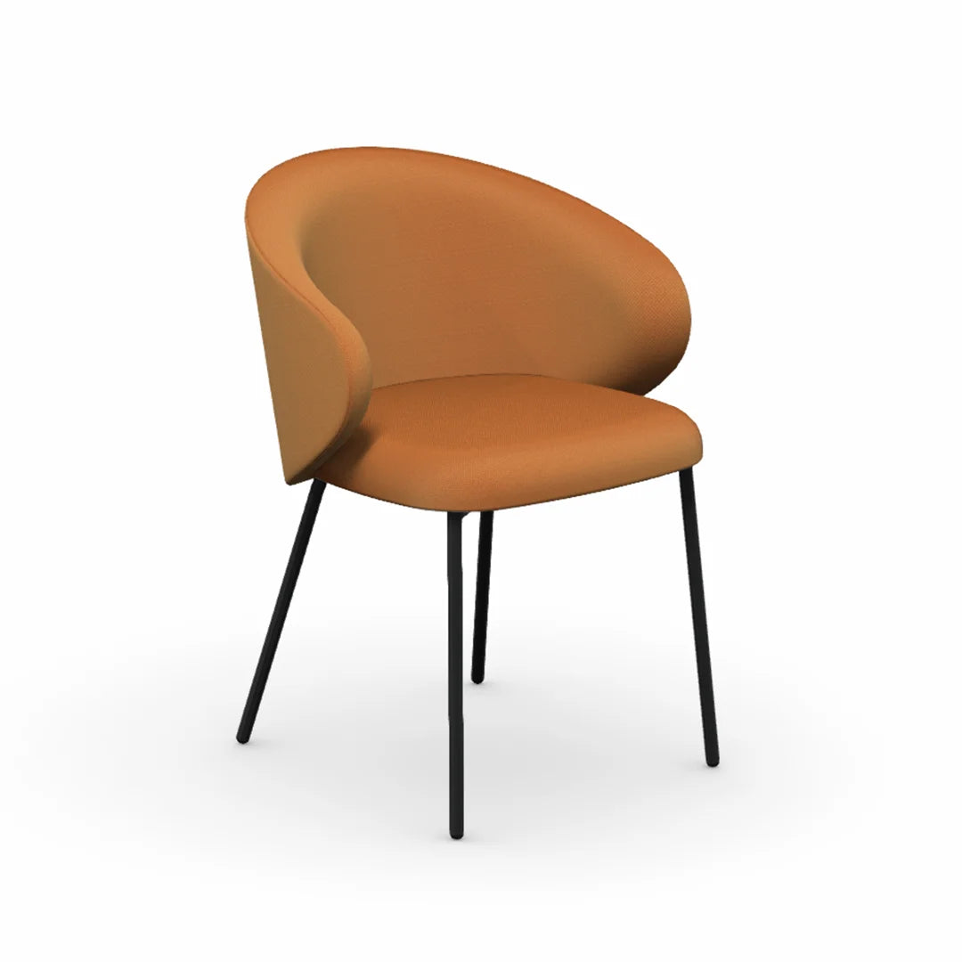 Silla Italiana Tuka con base de metal y tela