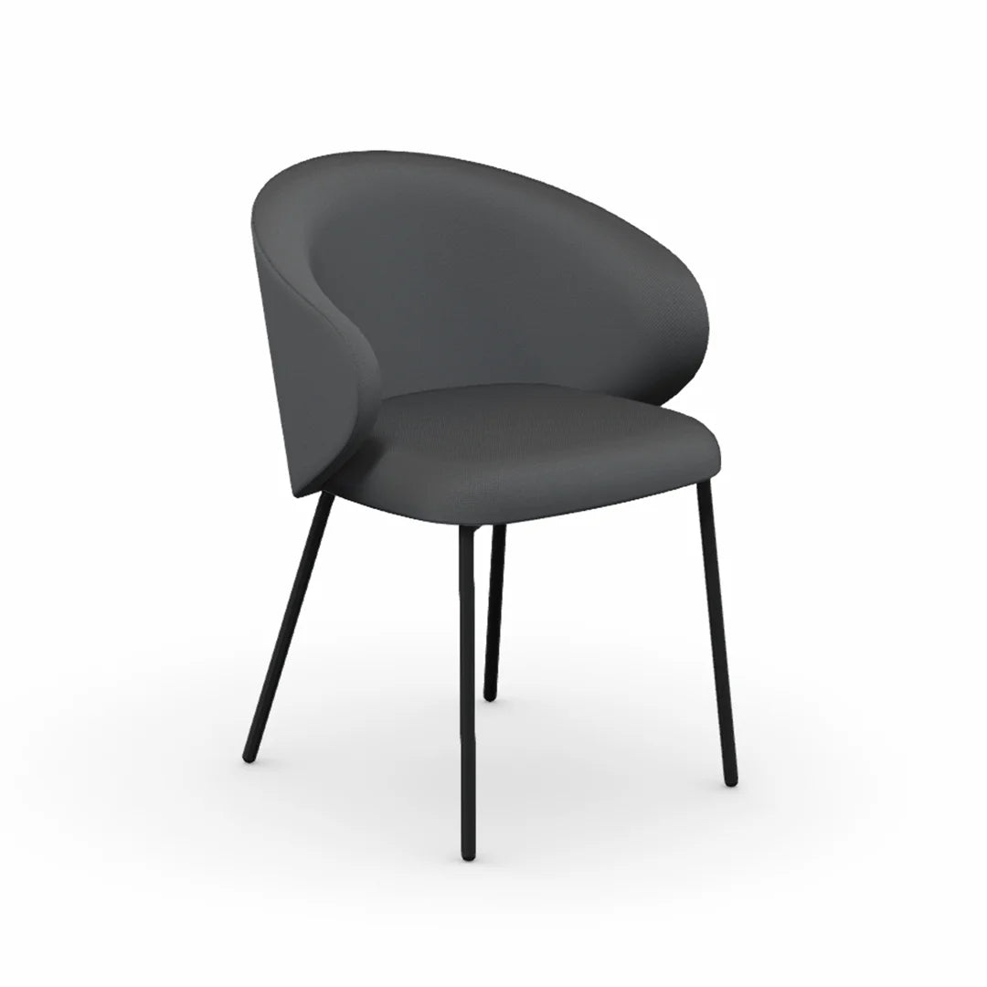 Silla Italiana Tuka con base de metal y tela. Muebles Italianos variant