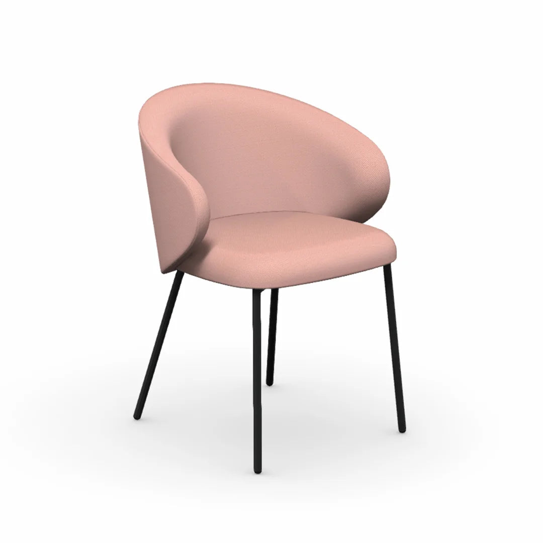 Silla Italiana Tuka con base de metal y tela. Muebles Italianos variant