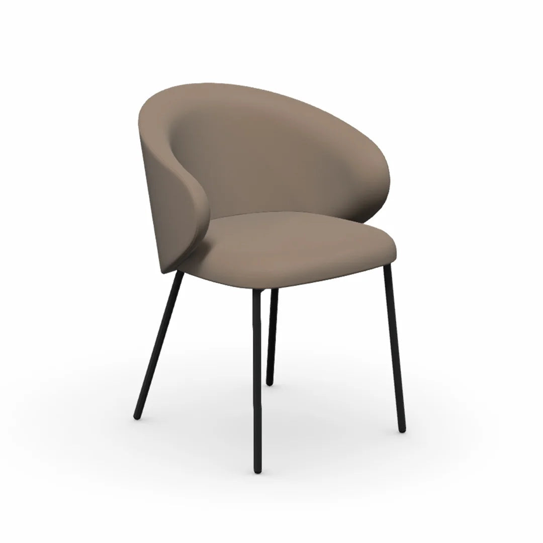 Silla Italiana Tuka con base de metal y terciopelo. Muebles Italianos variant