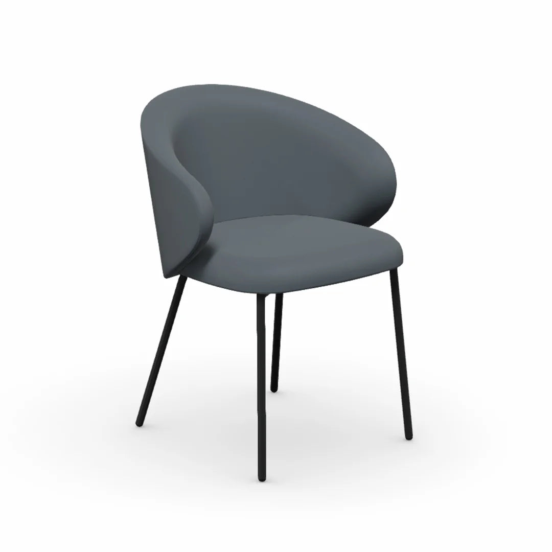 Silla Italiana Tuka con base de metal y terciopelo. Muebles Italianos variant