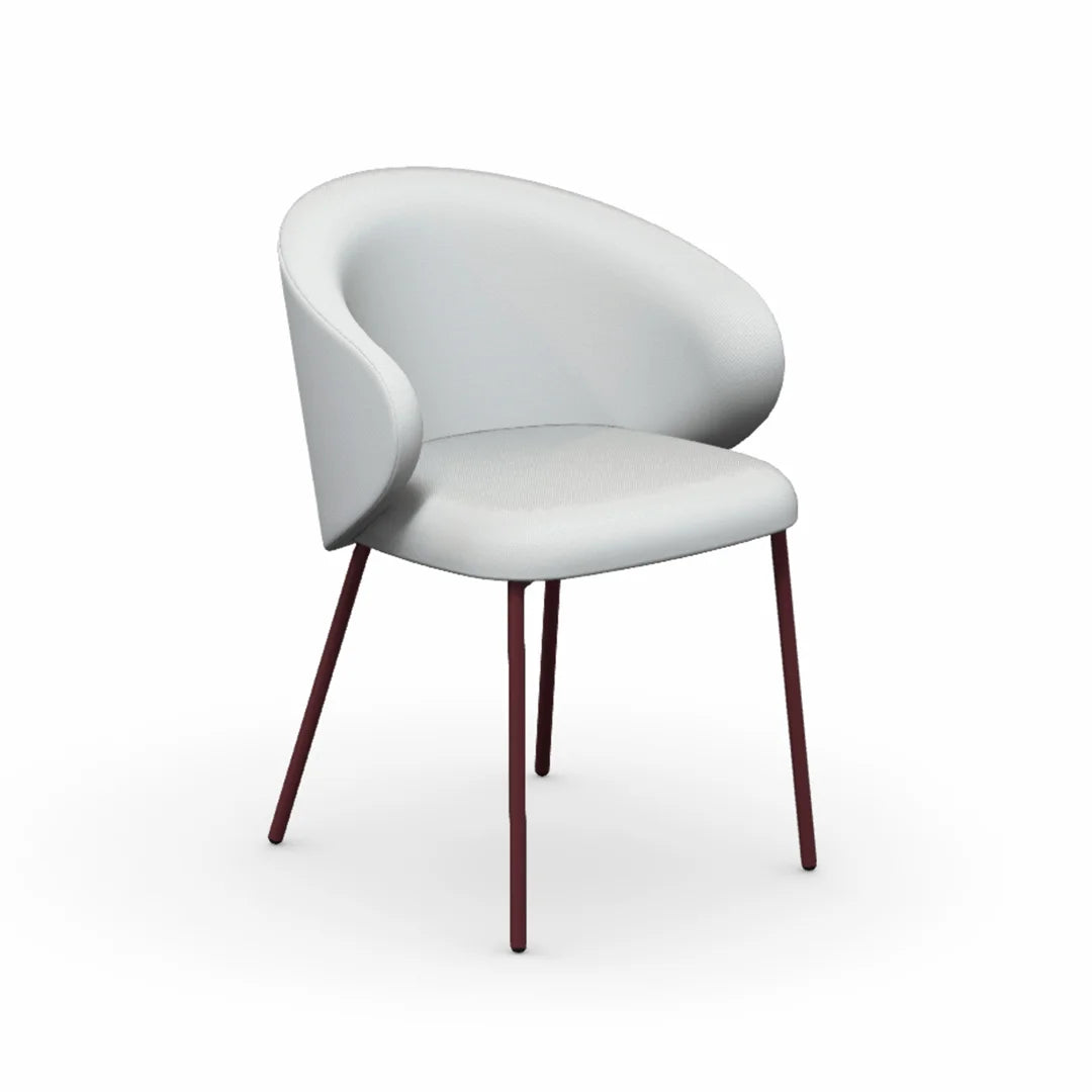 Silla Italiana Tuka con base de metal y tela. Muebles Italianos variant