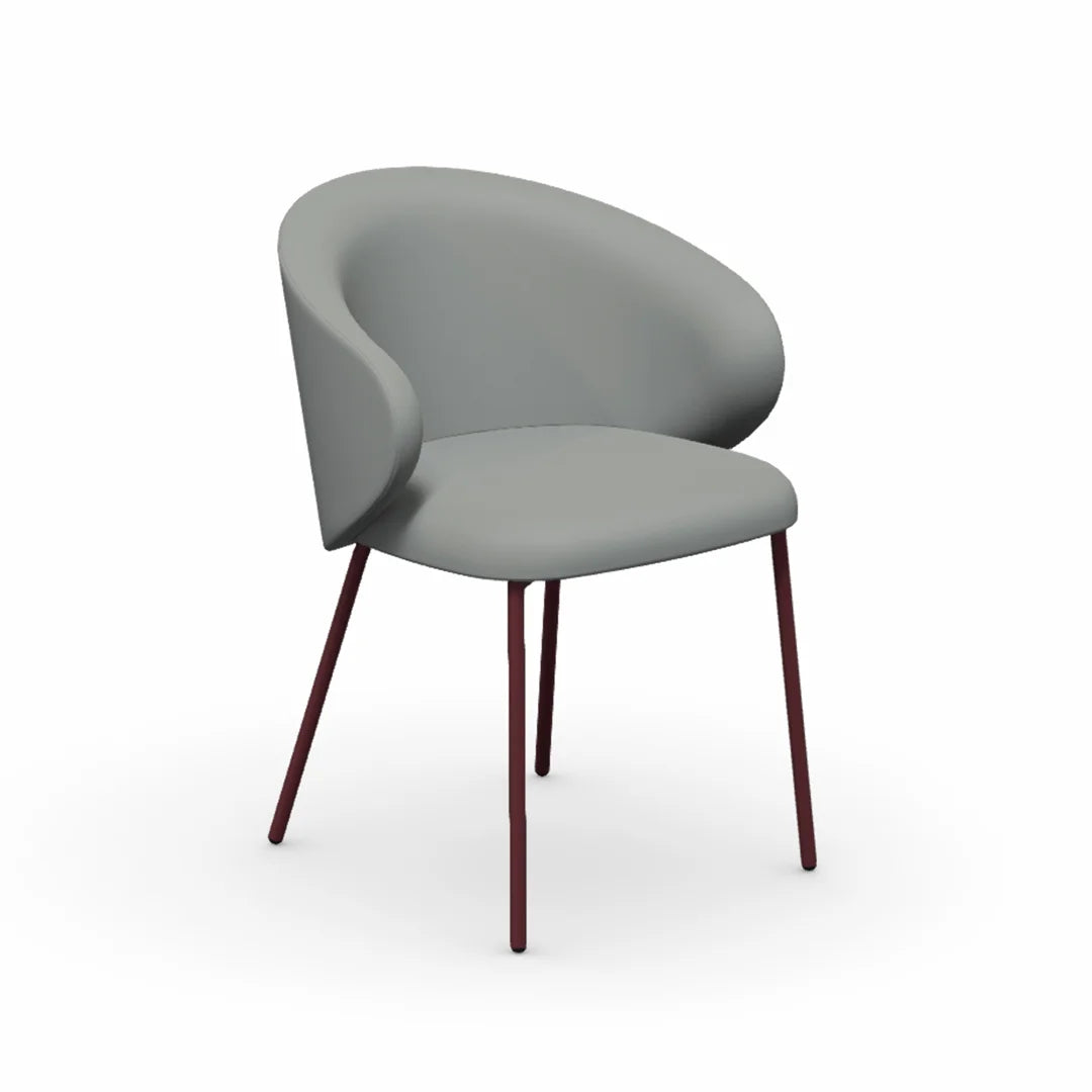 Silla Italiana Tuka con base de metal y terciopelo. Muebles Italianos variant