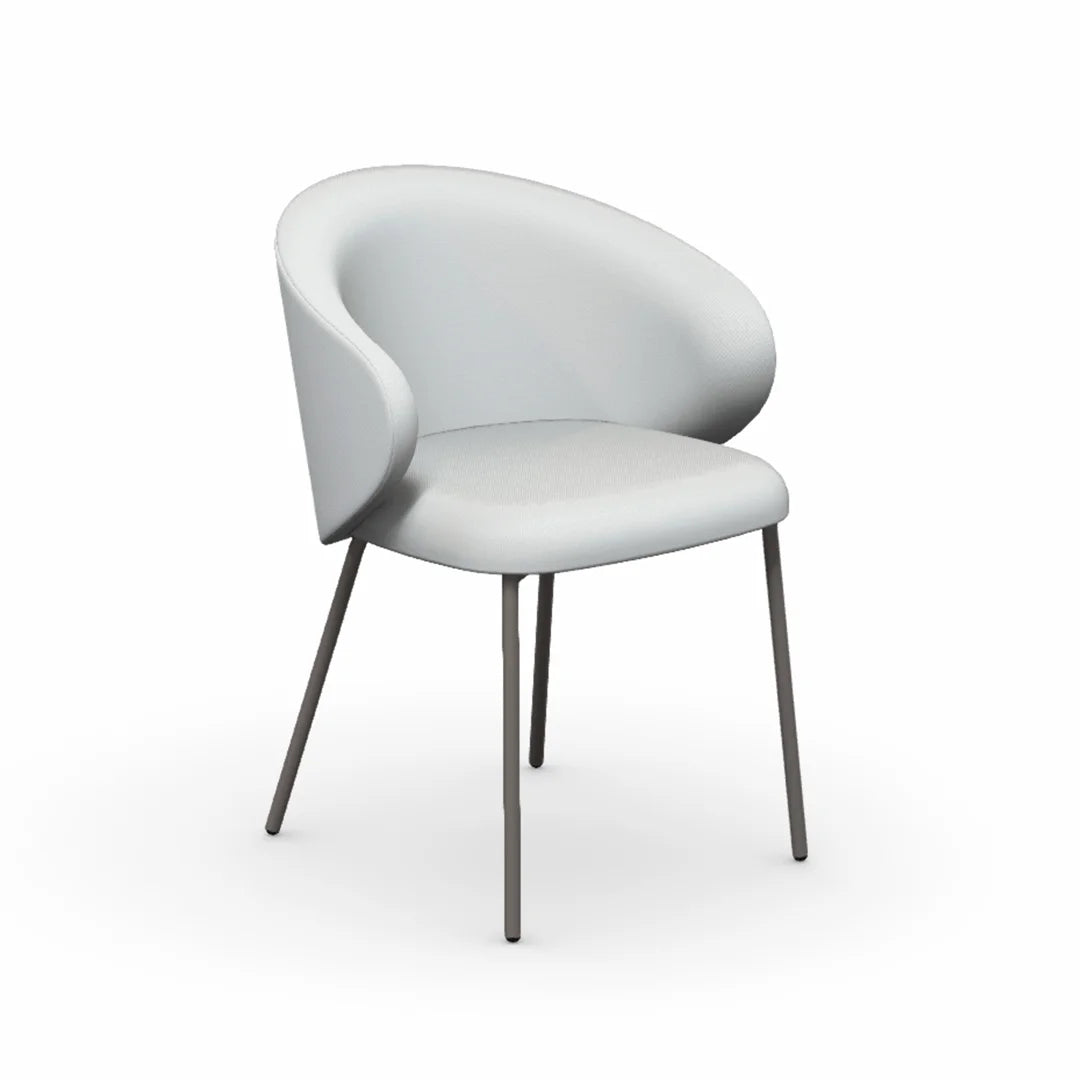 Silla Italiana Tuka con base de metal y tela. Muebles Italianos variant