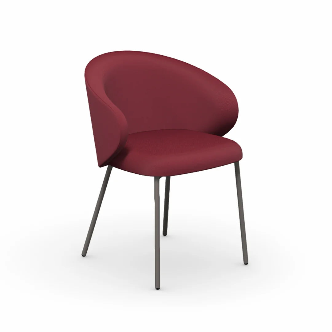 Silla Italiana Tuka con base de metal y tela. Muebles Italianos variant