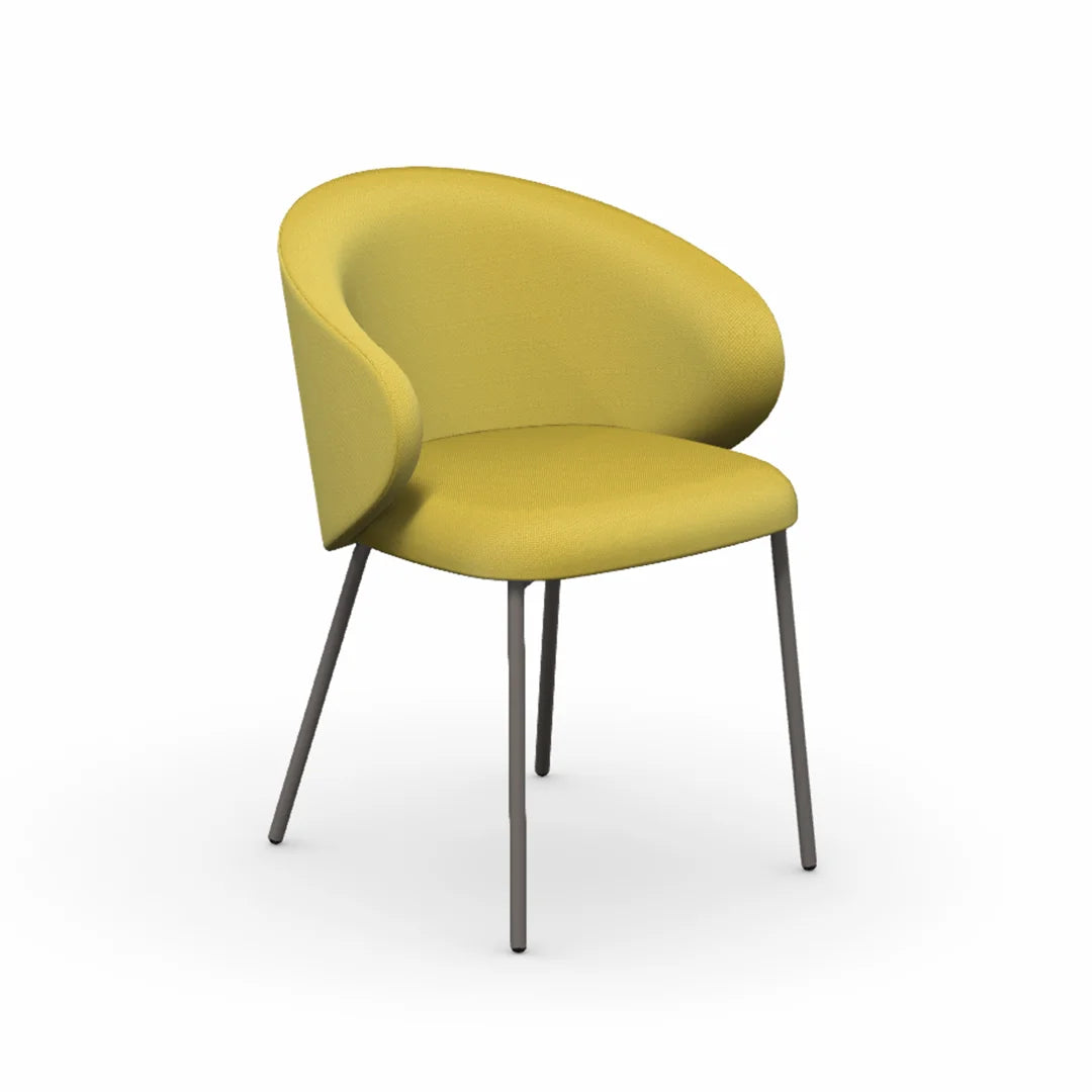 Silla Italiana Tuka con base de metal y tela. Muebles Italianos variant
