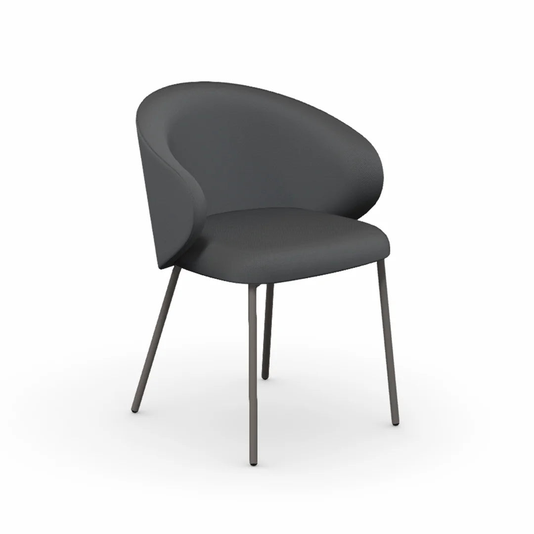 Silla Italiana Tuka con base de metal y tela. Muebles Italianos variant