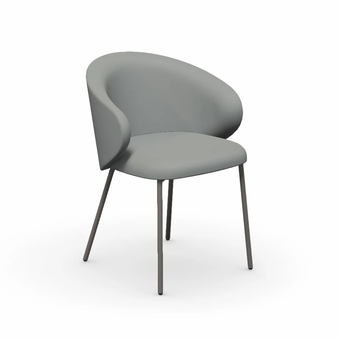 Silla Italiana Tuka con base de metal y terciopelo. Muebles Italianos variant