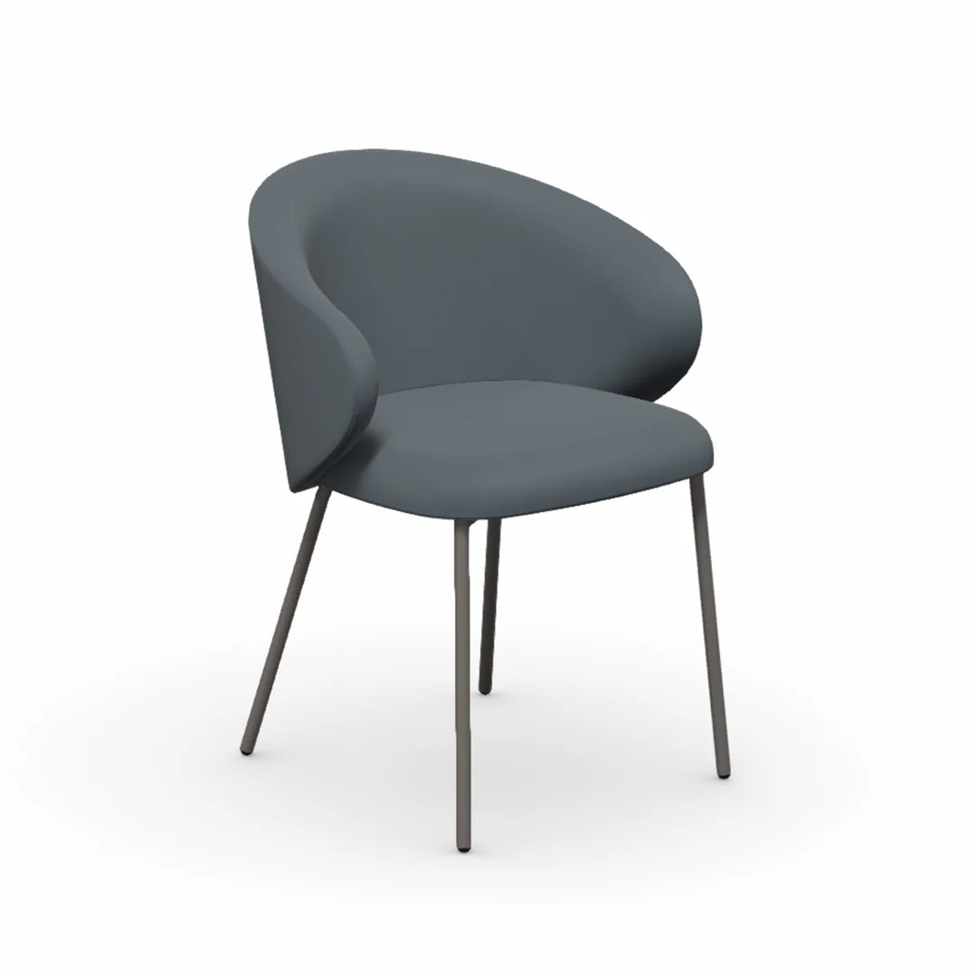 Silla Italiana Tuka con base de metal y terciopelo. Muebles Italianos variant