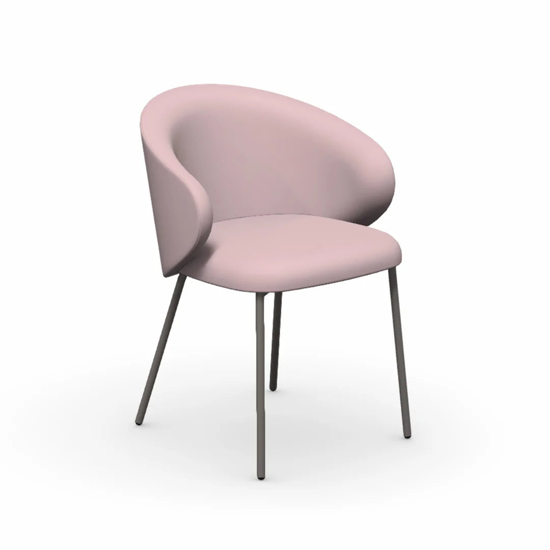Silla Italiana Tuka con base de metal y terciopelo. Muebles Italianos variant