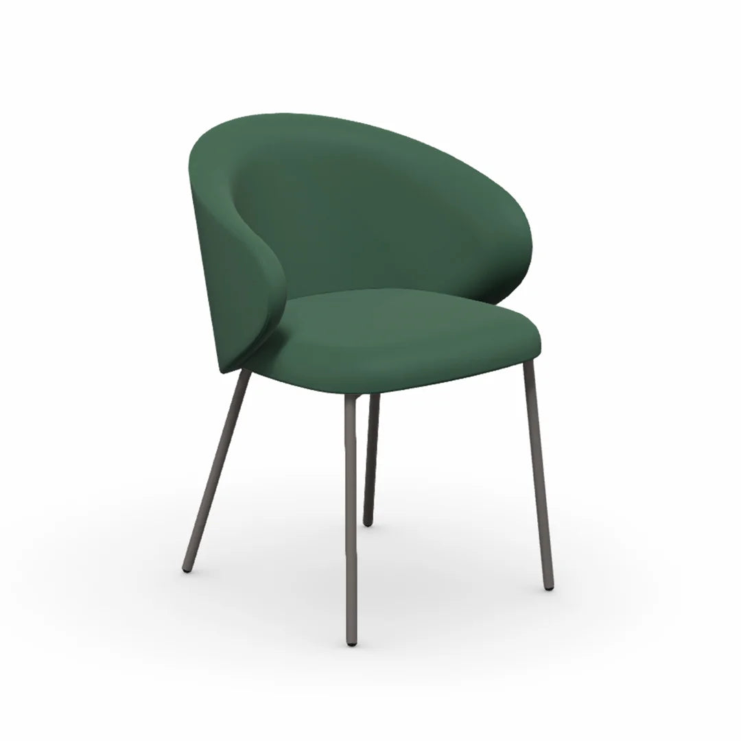 Silla Italiana Tuka con base de metal y terciopelo. Muebles Italianos variant