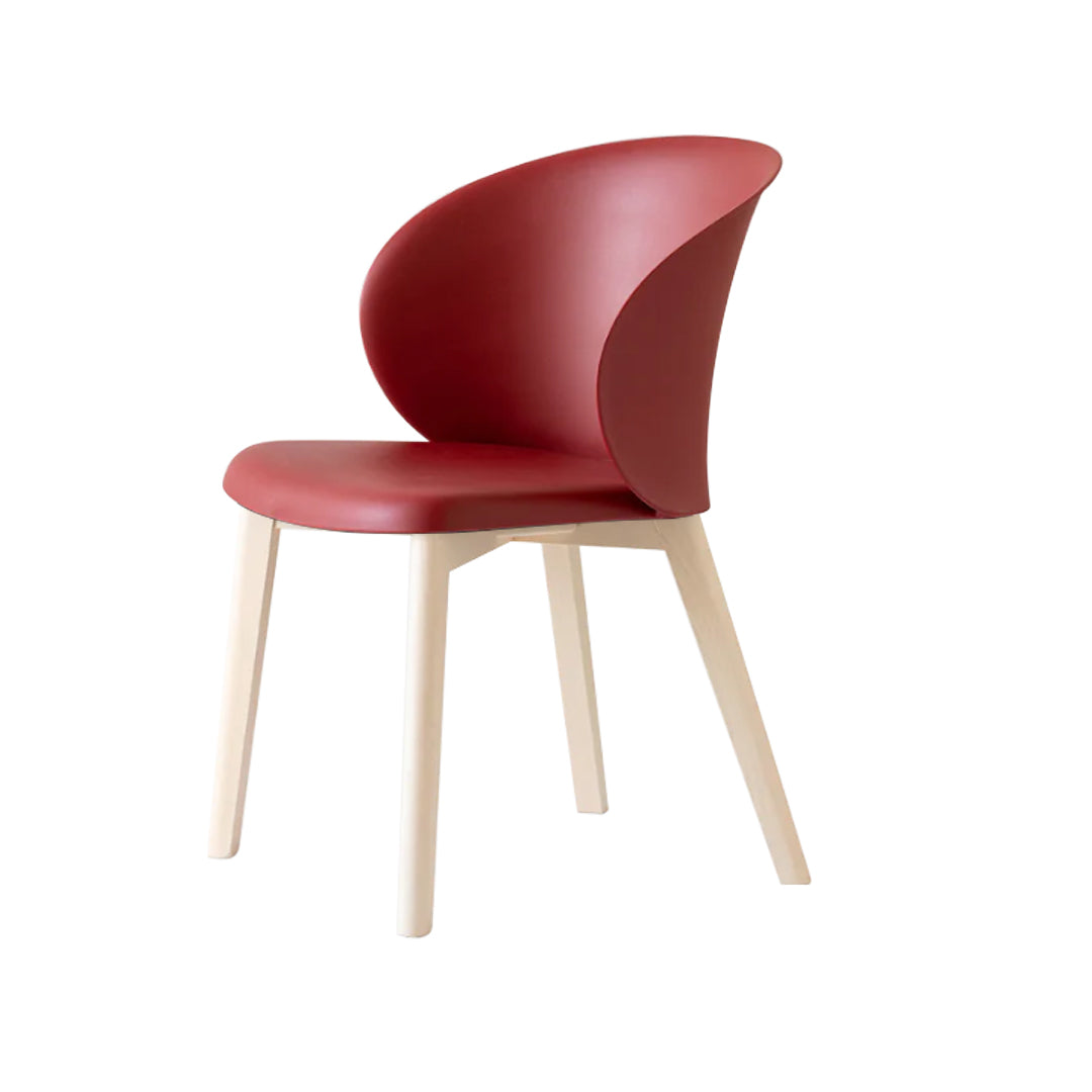 Silla sustentable Tuka con base de madera. Muebles Italianos variant