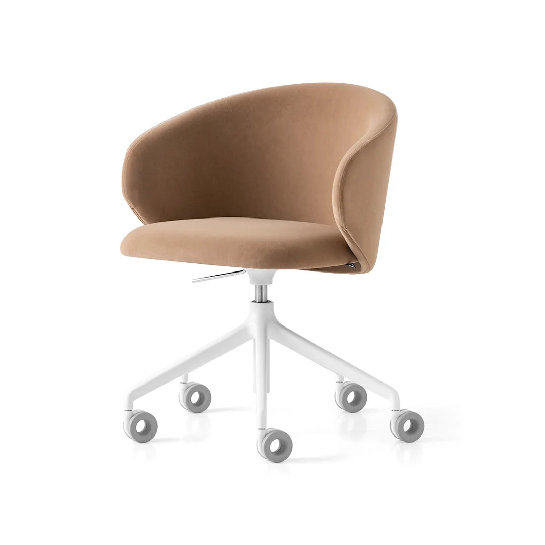 Silla Tuka con Ruedas para Oficina de Terciopelo. Muebles Italianos variant