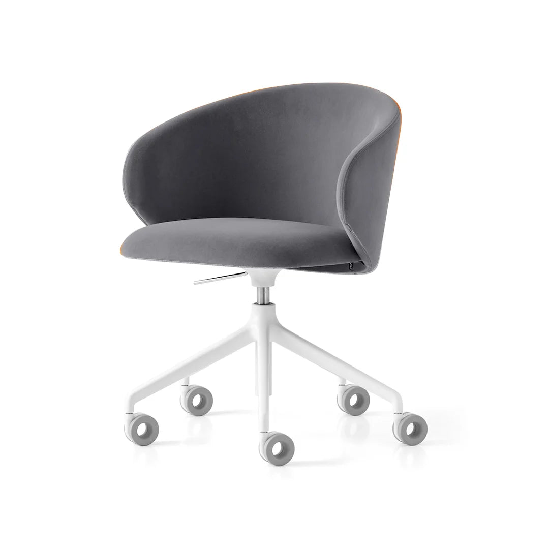 Silla Tuka con Ruedas para Oficina de Terciopelo. Muebles Italianos variant
