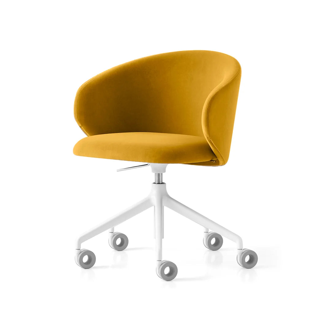 Silla Tuka con Ruedas para Oficina de Terciopelo. Muebles Italianos variant