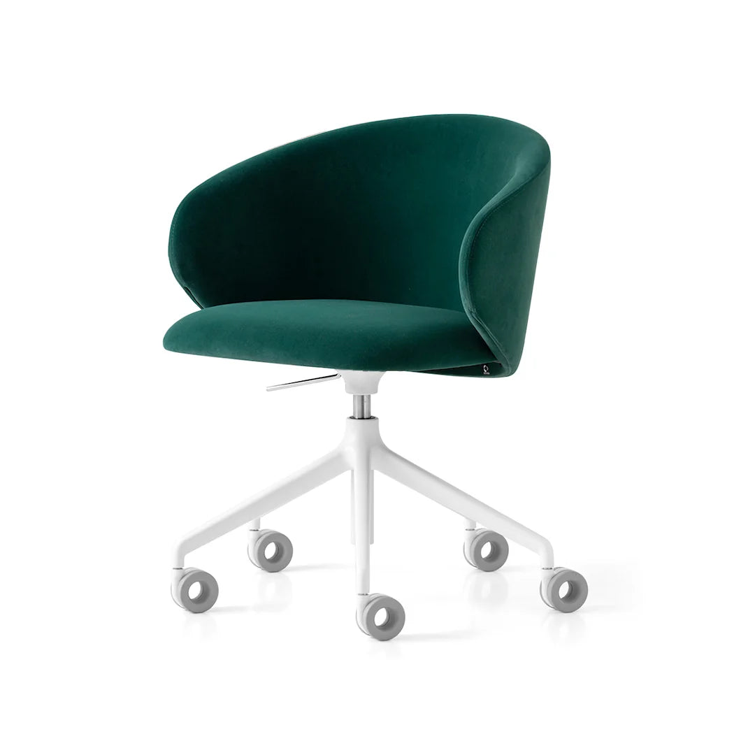 Silla Tuka con Ruedas para Oficina de Terciopelo. Muebles Italianos variant