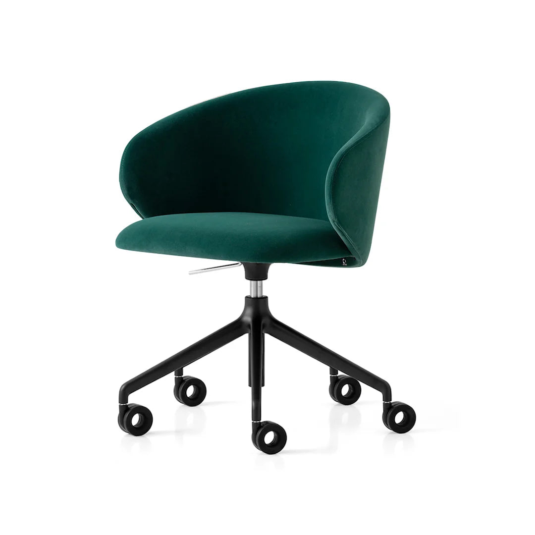 Silla Tuka con Ruedas para Oficina de Terciopelo. Muebles Italianos variant