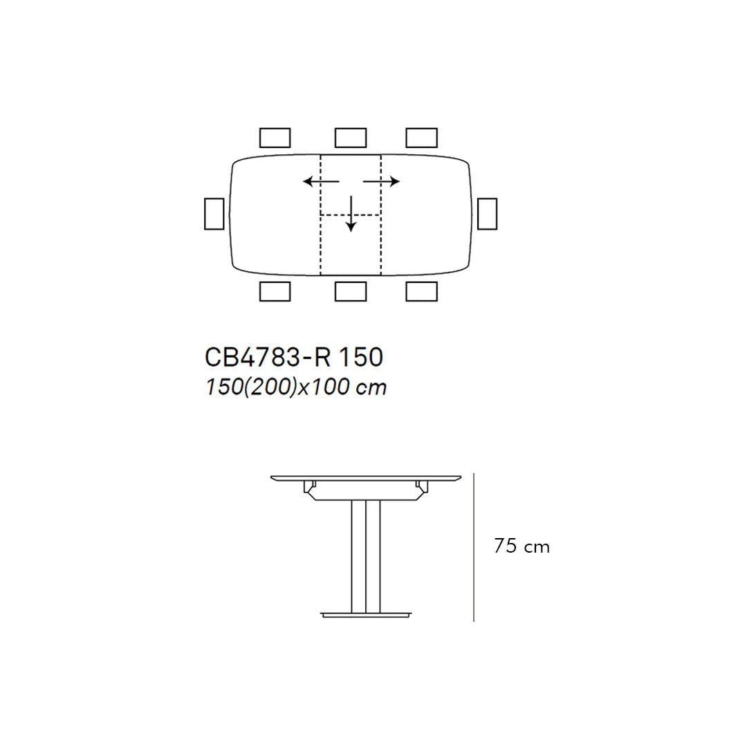Mesa Extensible Athos Cerámica 150 cm