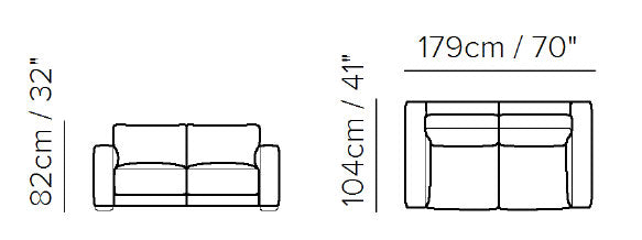 Loveseat Boston piel. Muebles Italianos