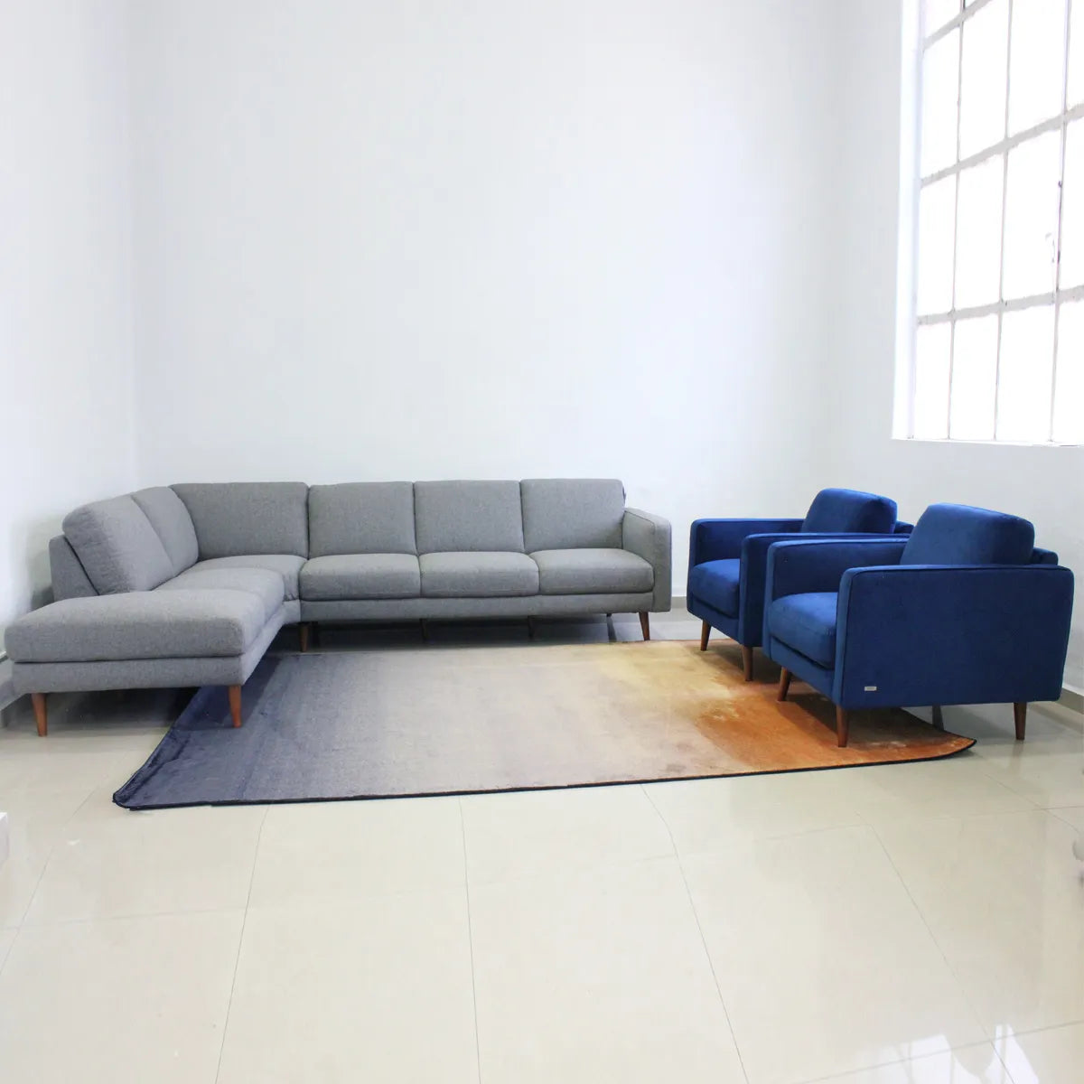 Esquinero Izquierdo Destrezza en tela. Muebles Italianos