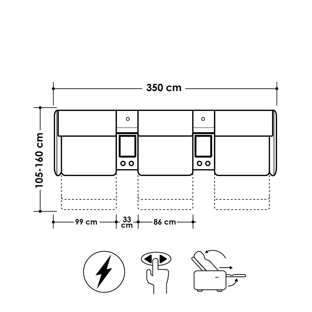 Sala Meraviglia Natuzzi en tela