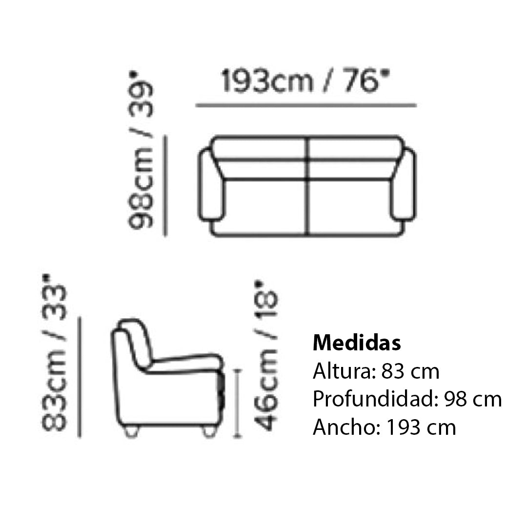 Sofa Soltaire gris claro. Muebles Italianos