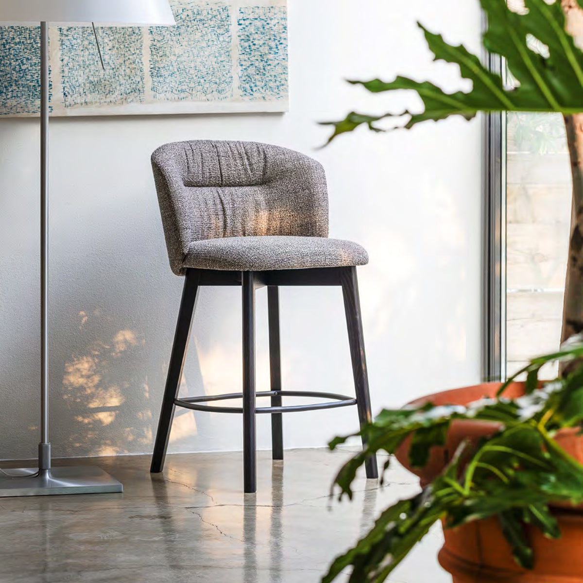 banco sweel tela y madera