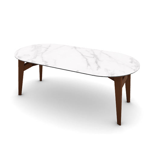 Mesa Abrey Elíptica 200 cm para Comedor. Muebles Italianos