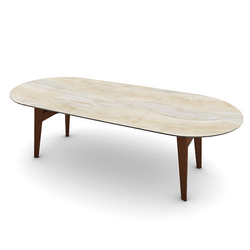 Mesa Abrey Elíptica 250 cm para Comedor. Muebles Italianos